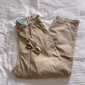 Loft petite tie waist ankle pant